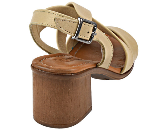 Sandale elegante, dama, ANNA VIOTTI, D42-635 crem, piele naturala, cu toc